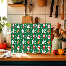 Load image into Gallery viewer, Christmas Poodle Pattern Glass Cutting Board
