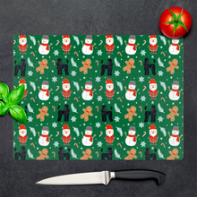 Load image into Gallery viewer, Christmas Poodle Pattern Glass Cutting Board