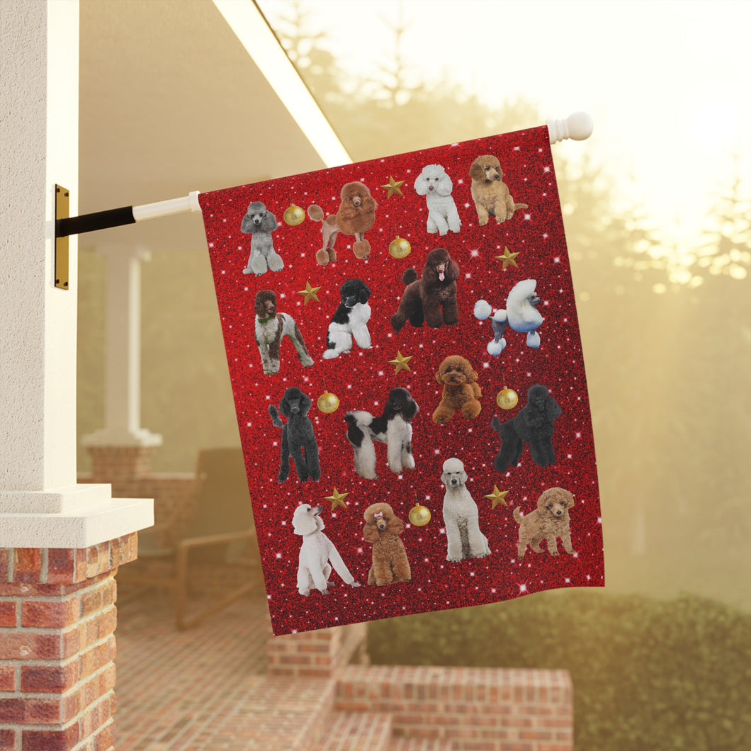 Christmas Poodle Garden & House Banner by Poodle World