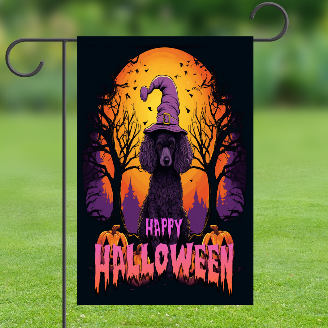 Happy Halloween Garden Flag by Poodle World