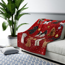 Load image into Gallery viewer, Christmas Poodle Velveteen Minky Blanket