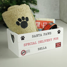 Load image into Gallery viewer, Personalised Santa Paws White Wooden Toy Crate
