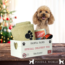 Load image into Gallery viewer, Personalised Santa Paws White Wooden Toy Crate
