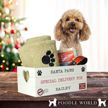Load image into Gallery viewer, Personalised Santa Paws White Wooden Toy Crate