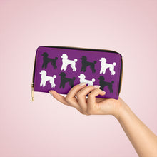 Load image into Gallery viewer, Poodle Pattern Purple Zipper Wallet by Poodle World