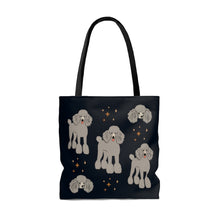 Load image into Gallery viewer, Poodle World 'Starry Night' Black Tote Bag