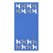 Load image into Gallery viewer, Poodle Pattern Blue Beach Towel by Poodle World