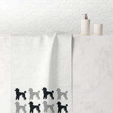 Load image into Gallery viewer, Poodle Pattern White Beach Towel by Poodle World