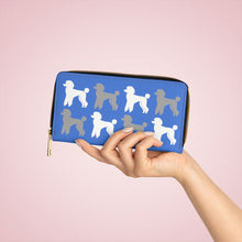 Load image into Gallery viewer, Poodle Pattern Blue Zipper Wallet by Poodle World