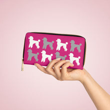 Load image into Gallery viewer, Poodle Pattern Pink Zipper Wallet by Poodle World