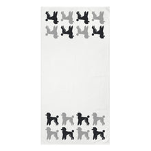 Load image into Gallery viewer, Poodle Pattern White Beach Towel by Poodle World
