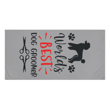 Load image into Gallery viewer, 'World's Best Dog Groomer' Poodle World Beach Towel