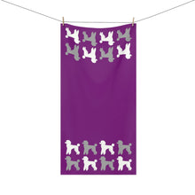 Load image into Gallery viewer, Poodle Pattern Purple Beach Towel by Poodle World