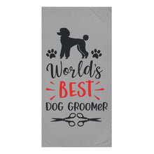 Load image into Gallery viewer, 'World's Best Dog Groomer' Poodle World Beach Towel