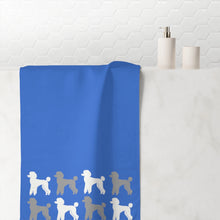 Load image into Gallery viewer, Poodle Pattern Blue Beach Towel by Poodle World