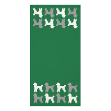 Load image into Gallery viewer, Poodle Pattern Green Beach Towel by Poodle World
