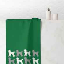 Load image into Gallery viewer, Poodle Pattern Green Beach Towel by Poodle World