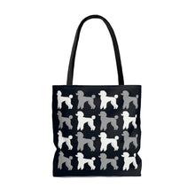 Load image into Gallery viewer, Poodle Pattern Black Tote Bag by Poodle World