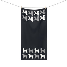 Load image into Gallery viewer, Poodle Pattern Black Beach Towel by Poodle World