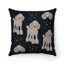 Load image into Gallery viewer, Poodle World 'Starry Night' Faux Suede Throw Pillow