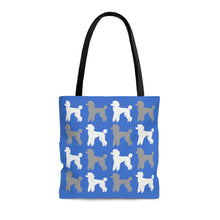 Load image into Gallery viewer, Poodle Pattern Blue Tote Bag by Poodle World