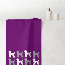 Load image into Gallery viewer, Poodle Pattern Purple Beach Towel by Poodle World