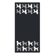 Load image into Gallery viewer, Poodle Pattern Black Beach Towel by Poodle World