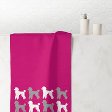 Load image into Gallery viewer, Poodle Pattern Pink Beach Towel by Poodle World