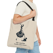 Load image into Gallery viewer, 'Life Is Good but Poodles Make It Better' Tote Bag by Poodle World