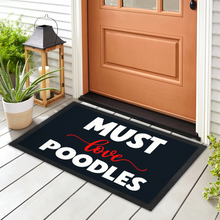 Load image into Gallery viewer, 'Must Love Poodles' Black Door Mat by Poodle World