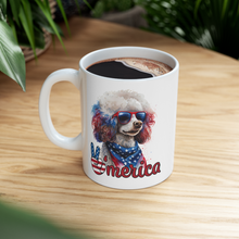 Load image into Gallery viewer, Patriotic Poodle USA Ceramic Mug by Poodle World