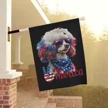 Load image into Gallery viewer, Patriotic Poodle USA Garden &amp; House Banner
