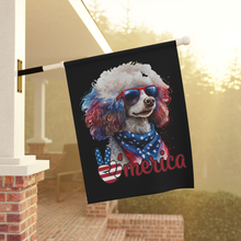 Load image into Gallery viewer, Patriotic Poodle USA Garden & House Banner