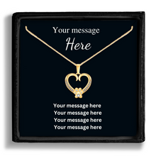 Load image into Gallery viewer, Gold Paw Heart Necklace with Personalized Gift Box