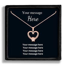Load image into Gallery viewer, Rose Gold Paw Heart Necklace with Personalized Gift Box