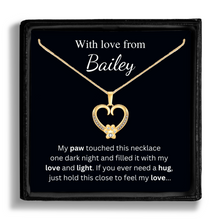 Load image into Gallery viewer, Personalized Gold Paw Heart Comfort Necklace - From the Dog