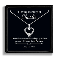 Load image into Gallery viewer, Personalized White Gold Paw Heart Memorial Necklace