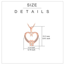 Load image into Gallery viewer, Personalized Rose Gold Paw Heart Memorial Necklace