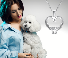 Load image into Gallery viewer, White Gold Paw Heart Necklace with Personalized Gift Box
