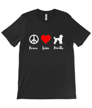 Load image into Gallery viewer, 'Peace Love Poodle' Unisex Short Sleeve Poodle World T-Shirt