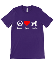 Load image into Gallery viewer, 'Peace Love Poodle' Unisex Short Sleeve Poodle World T-Shirt