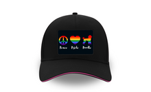 Load image into Gallery viewer, 'Peace Pride Poodle' 5 Panel Poodle World Cap with Sandwich Peak