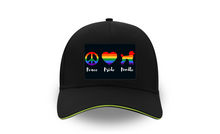 Load image into Gallery viewer, &#39;Peace Pride Poodle&#39; 5 Panel Poodle World Cap with Sandwich Peak
