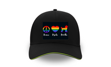 Load image into Gallery viewer, 'Peace Pride Poodle' 5 Panel Poodle World Cap with Sandwich Peak