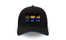 Load image into Gallery viewer, &#39;Peace Pride Poodle&#39; 5 Panel Poodle World Cap with Sandwich Peak
