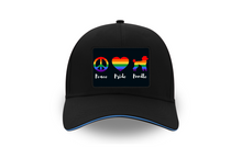 Load image into Gallery viewer, 'Peace Pride Poodle' 5 Panel Poodle World Cap with Sandwich Peak
