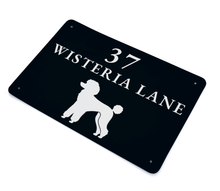 Load image into Gallery viewer, Personalised Metal House Address Poodle Sign