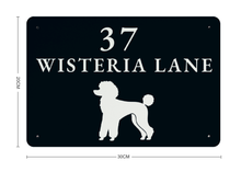 Load image into Gallery viewer, Personalised Metal House Address Poodle Sign