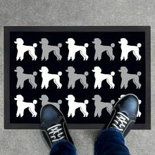 Load image into Gallery viewer, Poodle Pattern Black Door Mat by Poodle World
