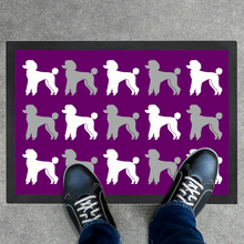 Load image into Gallery viewer, Poodle Pattern Purple Door Mat by Poodle World